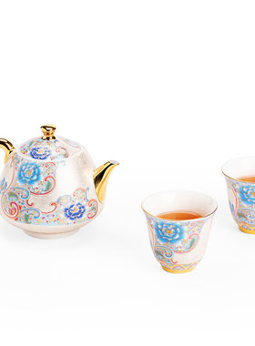掐丝银一壶两杯泡茶壶功夫茶具