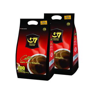 越南进口g7速溶黑咖啡粉无糖精正品美式0反脂纯健身纯黑运动袋装