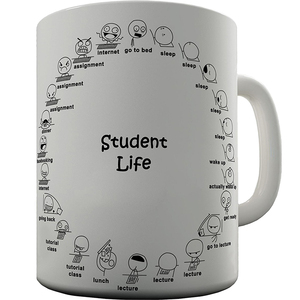 Student Life同学校生活陶瓷咖啡马克杯子茶水杯生日礼物美式新款