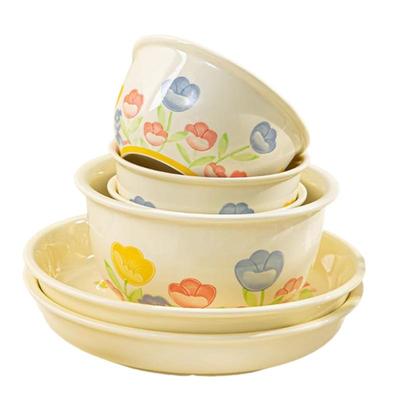 梵宜沫陶瓷餐具碗盘釉下彩米饭碗