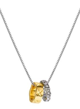 韩系简约复古双环项链