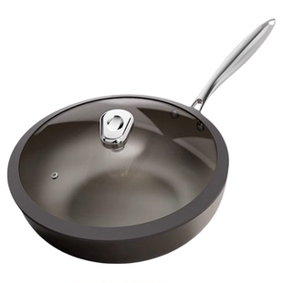 坂田川有钛不粘锅无有害涂层炒锅家用炒菜锅电磁炉燃气专用锅子