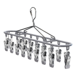 四万公里多夹子晾衣架晾晒袜子架内衣架子家用挂衣防风防锈宽夹口