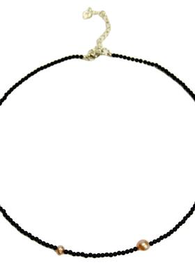 紫调  天然珍珠玛瑙chokert项链锁骨链轻奢叠戴百搭出彩925银扣