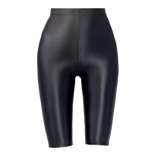 新款薄户外跑步油亮光泽运动五分裤男女丝滑弹力高腰健美瑜伽裤女