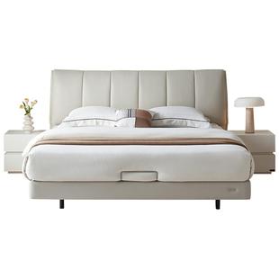 全友家居现代简约头层牛皮大床主卧室双人悬浮真皮软床2025新款