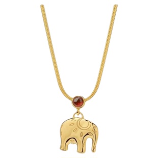 象阳而生小吉象扁蛇骨项链女款吊坠首饰毛衣链高级感锁骨链