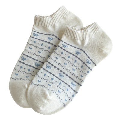 条纹袜子女款纯棉名族风复古短袜