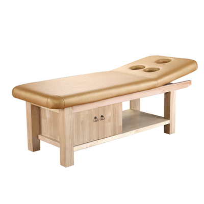 实木家用推拿纹绣带胸洞美容床