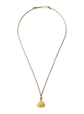 卡洛美吉象纳福项链女款黄金色墩墩象古法毛衣链秋冬长款吊坠配饰