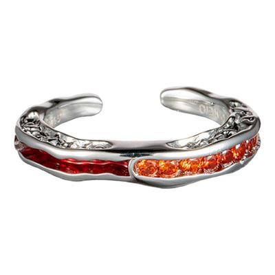 [王菊同款]OINICIO初印我系列轻奢925纯银红滴胶戒指女情侣对戒男