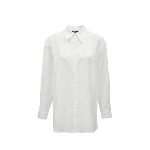 tq区绫致VeroModa衬衫女秋冬休闲后身开口抽绳绑带上衣外套