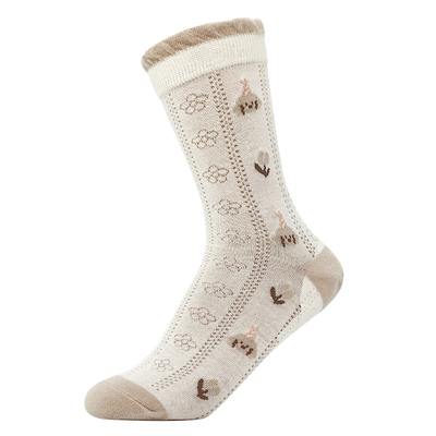 防裂袜子保湿女士中筒纯棉防脚后