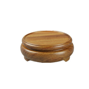 非洲酸枝木实木圆形茶壶摆件盆景木托整木奇石花瓶紫砂壶香炉底座