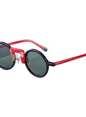 多巴胺学院风彩色拼料太阳眼镜男女小众偏光防晒防紫外线开车墨镜