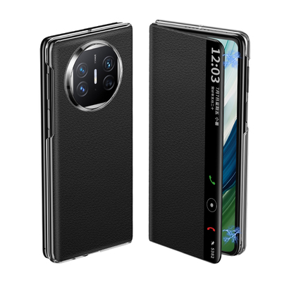 华为mateX5真皮磁吸商务智能壳