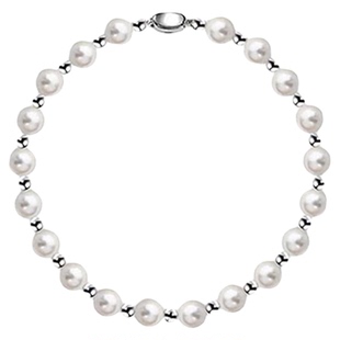 S925纯银施家珍珠银珠项链女锁骨链高级气质小众轻奢秋冬毛衣链潮