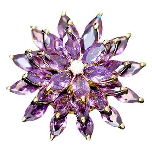 高档精致时尚旋转雪莲花胸针百搭西装女款胸花防走光衣服配饰别针