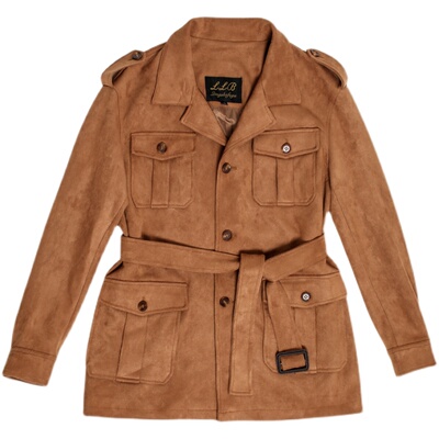 鹿皮绒多口袋美式猎装夹克