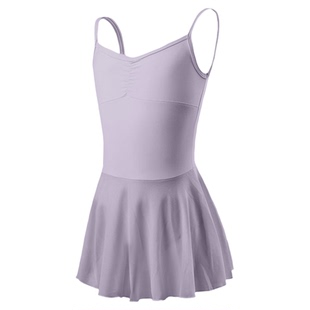 儿童体操服女童中国舞考级带裙体服吊带形体训练练功服上课集训夏