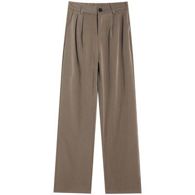 阔腿拖地西装裤女小个子直筒