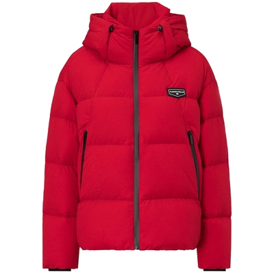 仿佛红色短款羽绒服女