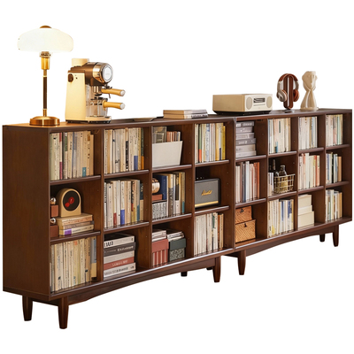 家逸实木书柜自由组合书架置物柜