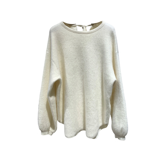 ENJOYME商场同款软糯后系带针织毛衣女2025冬季圆领遮肉长袖上衣