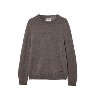 绫致杰克琼斯男冬毛衣针织衫纯色合身简约日常款皮标装饰上衣