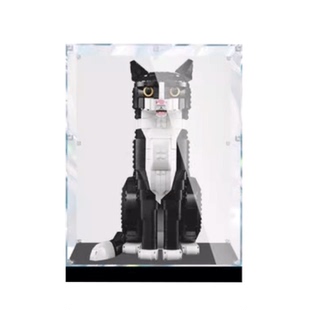 亚克力展示盒乐高21349燕尾服猫积木模型防尘罩透明盒收纳盒