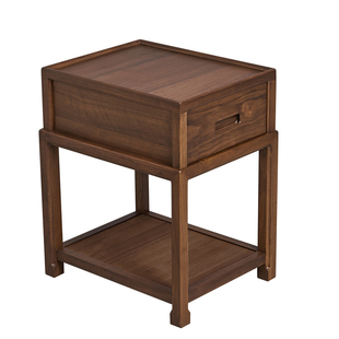 有清堂新中式黑胡桃木沙发边几边柜移动小茶几小桌子实木茶柜