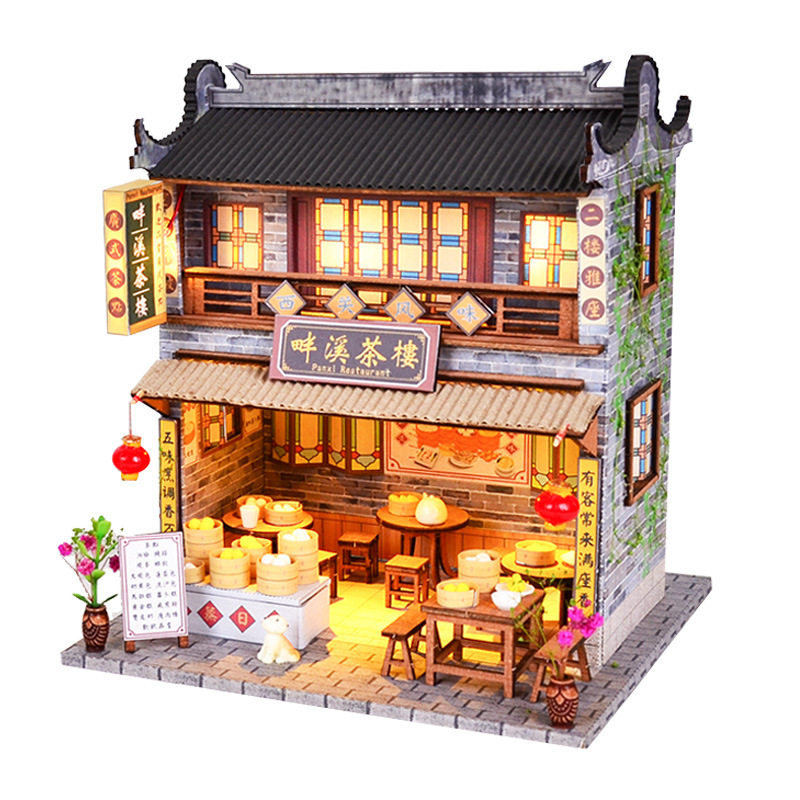 迷你店铺模型diy小屋中式日式