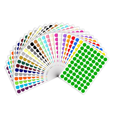 彩色圆点贴纸标签圆形不干胶加粘