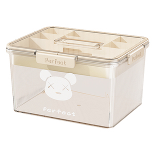 手提医药箱家庭装大容量透明药品收纳盒多层密封急救医疗药物箱子