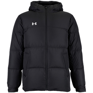 UA安德玛羽绒服男士正品冬季新款防风加厚保暖运动短款连帽外套男