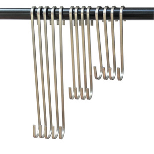 服装店304不锈钢挂钩S型钩子收纳圆扁勾衣架挂钩厨房壁挂加长加大