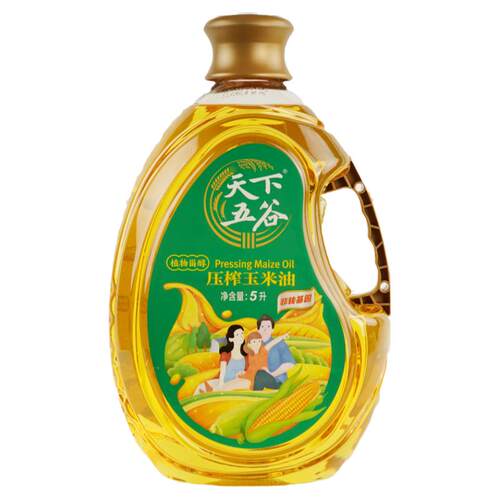 天下五谷植物甾醇压榨玉米胚芽油5L非转基因食用油家庭装