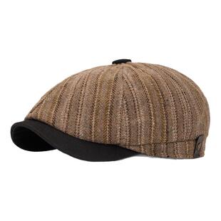 帽子男八角帽秋冬鸭舌帽保暖贝雷帽女时尚后封口画家帽英伦报童帽