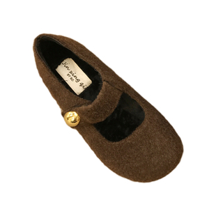 莆田鞋时尚内增高灰色毛呢勃肯鞋软底保暖毛毛鞋加绒玛丽珍棉鞋女