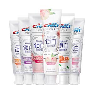 佳洁士牙膏双色3d锁白白桃樱花香氛官方正品旗舰店清新口气家庭装