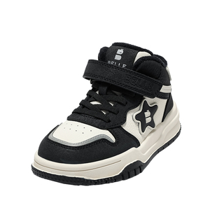 百丽童鞋女童加绒运动鞋2025冬季新款儿童高帮板鞋男童保暖休闲鞋