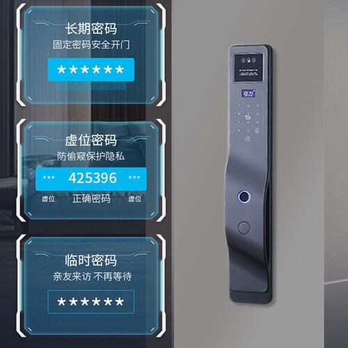 3D人脸识别智能门锁全自动指纹锁可视猫眼工厂批发密码锁TUYA涂鸦