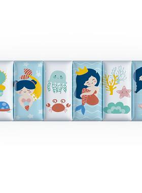 儿童房榻榻米软包墙围床头靠背板软包自粘幼儿园卡通防撞墙贴定制