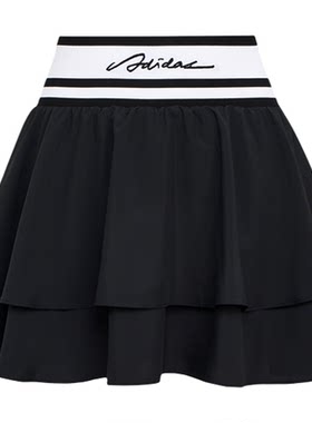 【自营】adidas阿迪达斯半裙修身运动打底裤防走光双层短裙LF0077