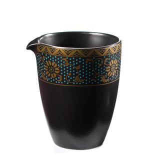 黑陶瓷公道杯功夫茶具零配件公杯茶漏套装简约陶瓷大号茶海分茶器