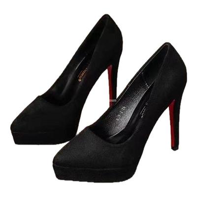 职业高跟鞋气质性感红底浅口单鞋