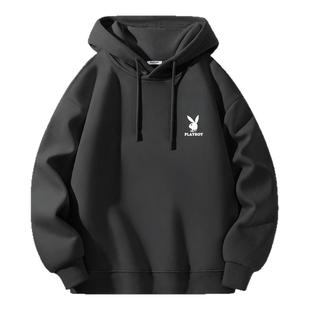 花花公子秋冬款连帽卫衣男士加绒2025新款美式潮牌宽松上衣连帽衫