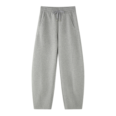 云上生活【假日休闲裤】百搭梨型阔腿弧形加绒卫裤冬季阔腿裤