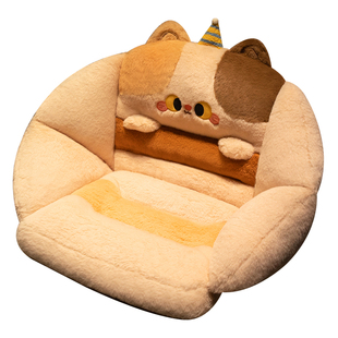 猫咪坐垫靠背一体办公室护腰靠垫电竞椅座垫加厚椅垫屁股垫子防滑