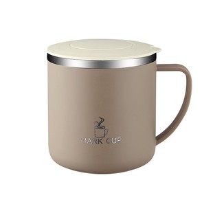 304不锈钢大容量马克杯带盖带勺男生款上班喝咖啡泡茶专用水杯子